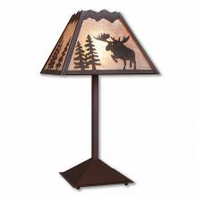  M62522AL-27 - Rocky Mountain Table Lamp - Alaska Moose - Almond Mica Shade - Rustic Brown Finish