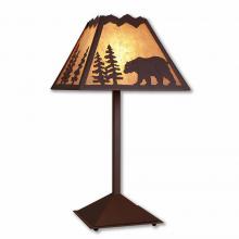  M62525AL-27 - Rocky Mountain Table Lamp - Mountain Bear - Almond Mica Shade - Rustic Brown Finish