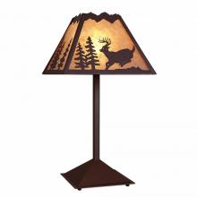  M62530AL-27 - Rocky Mountain Table Lamp - Mountain Deer - Almond Mica Shade - Rustic Brown Finish