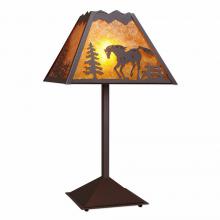  M62535AM-27 - Rocky Mountain Table Lamp - Mountain Horse - Amber Mica Shade - Rustic Brown Finish