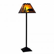  M62625AM-97 - Rocky Mountain Floor Lamp - Mountain Bear - Amber Mica Shade - Black Iron Finish