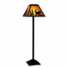  M62630AM-97 - Rocky Mountain Floor Lamp - Mountain Deer - Amber Mica Shade - Black Iron Finish