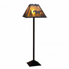  M62635AM-97 - Rocky Mountain Floor Lamp - Mountain Horse - Amber Mica Shade - Black Iron Finish