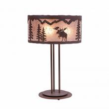  M69122AL-27 - Kincaid Desk Lamp - Alaska Moose - Almond Mica Shade - Rustic Brown Finish