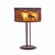  M69127AM-27 - Kincaid Desk Lamp - Mountain Moose - Amber Mica Shade - Rustic Brown Finish