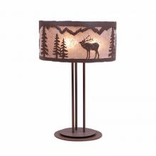  M69133AL-27 - Kincaid Desk Lamp - Mountain Elk - Almond Mica Shade - Rustic Brown Finish