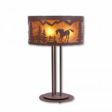  M69135AM-27 - Kincaid Desk Lamp - Mountain Horse - Amber Mica Shade - Rustic Brown Finish