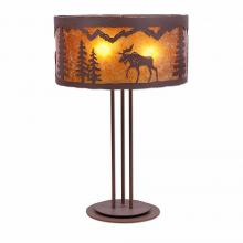  M69227AM-27 - Kincaid Table Lamp - Mountain Moose - Amber Mica Shade - Rustic Brown Finish
