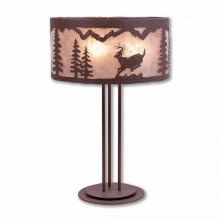  M69230AL-27 - Kincaid Table Lamp - Mountain Deer - Almond Mica Shade - Rustic Brown Finish