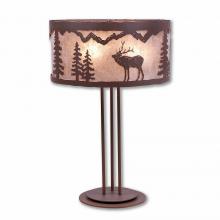  M69233AL-27 - Kincaid Table Lamp - Mountain Elk - Almond Mica Shade - Rustic Brown Finish