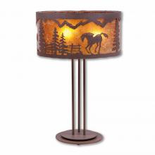  M69235AM-27 - Kincaid Table Lamp - Mountain Horse - Amber Mica Shade - Rustic Brown Finish