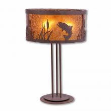  M69281AM-27 - Kincaid Table Lamp - Trout - Amber Mica Shade - Rustic Brown Finish
