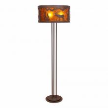  M69323AM-27 - Kincaid Floor Lamp - Valley Elk - Amber Mica Shade - Rustic Brown Finish