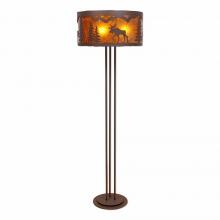  M69327AM-27 - Kincaid Floor Lamp - Mountain Moose - Amber Mica Shade - Rustic Brown Finish