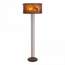  M69381AM-27 - Kincaid Floor Lamp - Trout - Amber Mica Shade - Rustic Brown Finish