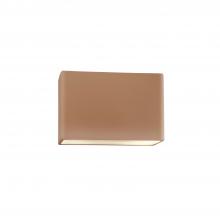 Justice Design Group CER-5640W-ADOB-LED1-1000 - Small ADA Rectangle (Outdoor) LED Wall Sconce - Closed Top