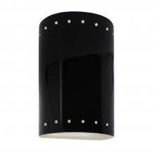 Justice Design Group CER-0990W-BKMT - Small Cylinder w/ Perfs - Closed Top (Outdoor)
