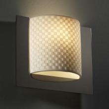 Justice Design Group PNA-5560-CHKR-DBRZ-LED-1000 - Framed Square 3-Sided Wall Sconce (ADA)