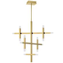 Dainolite ACS-3656C-AGB-FR - 42W Chandelier Aged Brass with Frosted Acrylic Diffuser