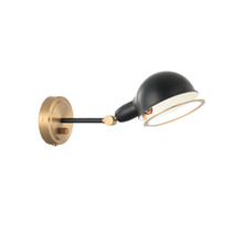 Matteo Lighting S00711AGBK - Blare Aged Gold Brass + Black Wall Sconce