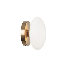 Matteo Lighting S05101AGOP - Pearlesque Aged Gold Brass Wall Sconce