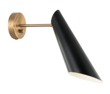 Matteo Lighting S08011AGBK - Butera Aged Gold Brass + Black Wall Sconce