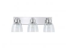 Golden Canada 0314-BA3 CH-CLR - Keating 1 Light Wall Sconce in Antique Black Iron with Hammered Water Glass Shade