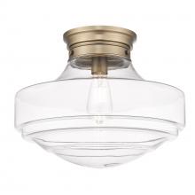 Golden Canada 0508-LSF MBS-CLR - Ingalls Large Semi-Flush in Modern Brass and Clear Glass Shade