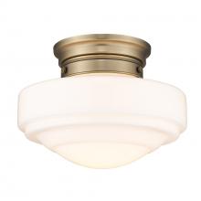 Golden Canada 0508-SF MBS-VMG - Ingalls Semi-Flush in Modern Brass and Vintage Milk Glass Shade