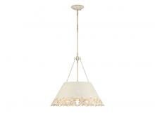 Golden Canada 0883-5P AI - Piper 5 Light Pendant - Outdoor in Natural Black with Maple All-Weather Wicker Shade