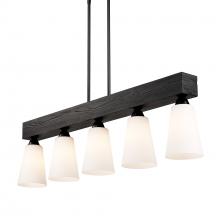Golden Canada 1830-LP BLK-OP - Neela Linear Pendant in Matte Black with Opal Glass Shade