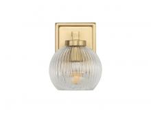 Golden Canada 3094-BA1 BCB-RIB - Elliott 1-Light Vanity Light in Brushed Champagne Bronze with Ribbed Clear Shade