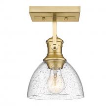 Golden Canada 3118-1SF BCB-SD - Hines BCB Semi-Flush in Brushed Champagne Bronze with Seeded Glass Shade