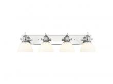 Golden Canada 3118-BA4 CH-OP - Hines 4-Light Vanity Light in Chrome with Opal Glass
