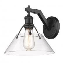 Golden Canada 3306-1W BLK-CLR - Orwell 1-Light Wall Sconce in Matte Black with Clear Glass
