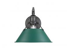 Golden Canada 3306-1W BLK-GN - Orwell 1-Light Wall Sconce in Matte Black with Pine Green