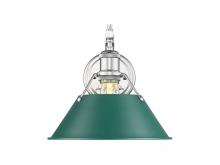 Golden Canada 3306-1W CH-GN - Orwell 1-Light Wall Sconce in Chrome with Pine Green