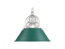 Golden Canada 3306-1W PW-GN - Orwell 1-Light Wall Sconce in Pewter with Pine Green