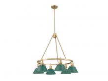 Golden Canada 3306-6 BCB-GN - Orwell 6-Light Chandelier in Brushed Champagne Bronze with Pine Green
