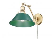 Golden Canada 3306-A1W BCB-GN - Orwell Articulating Wall Sconce in Brushed Champagne Bronze with Pine Green