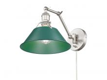 Golden Canada 3306-A1W PW-GN - Orwell Articulating Wall Sconce in Pewter with Pine Green