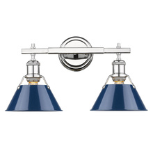 Golden Canada 3306-BA2 CH-NVY - Orwell 2-Light Vanity Light in Chrome with Matte Navy