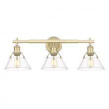 Golden Canada 3306-BA3 BCB-CLR - Orwell 3-Light Vanity Light in Brushed Champagne Bronze with Clear Glass