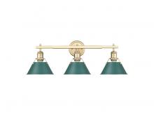 Golden Canada 3306-BA3 BCB-GN - Orwell 3-Light Vanity Light in Brushed Champagne Bronze with Pine Green