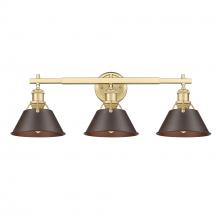 Golden Canada 3306-BA3 BCB-RBZ - Orwell 3-Light Vanity Light in Brushed Champagne Bronze with Rubbed Bronze