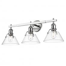 Golden Canada 3306-BA3 CH-CLR - Orwell 3-Light Vanity Light in Chrome with Clear Glass