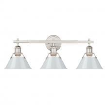 Golden Canada 3306-BA3 PW-DB - Orwell 3-Light Vanity Light in Pewter with Dusky Blue