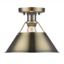 Golden Canada 3306-FM AB-AB - Orwell 1-Light Flush Mount in Aged Brass