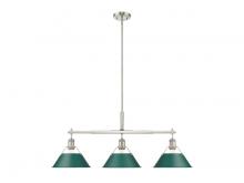 Golden Canada 3306-LP PW-GN - Orwell 3-Light Linear Pendant in Pewter with Pine Green