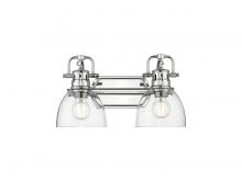 Golden Canada 3602-BA2 CH-CLR - Duncan 2-Light Bath Vanity in Chrome with Clear Glass